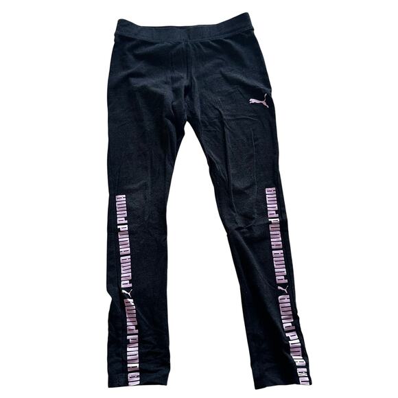 Puma Black Athletic Leggings - Size Large - Picture 1 of 5